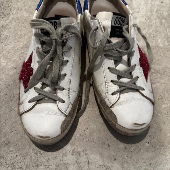Golden Goose White and Red Sneakers - Picture 1 of 3